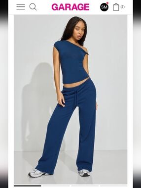 Garage SoftTerry™ Wide Leg Sweatpants-Midnight Blue